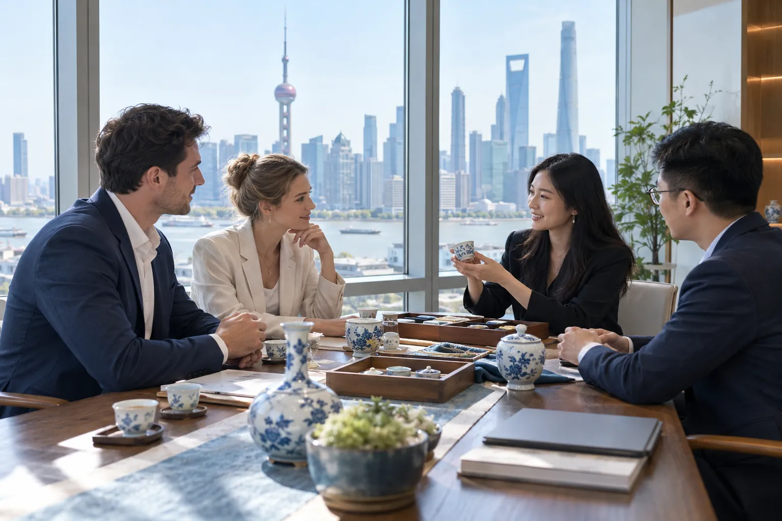 A business meeting in Shanghai