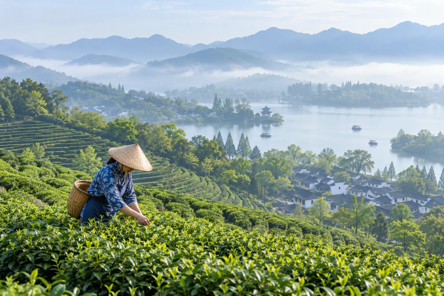 Longjing tea village