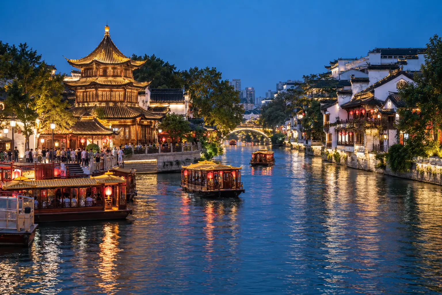 The Qinhuai River at night