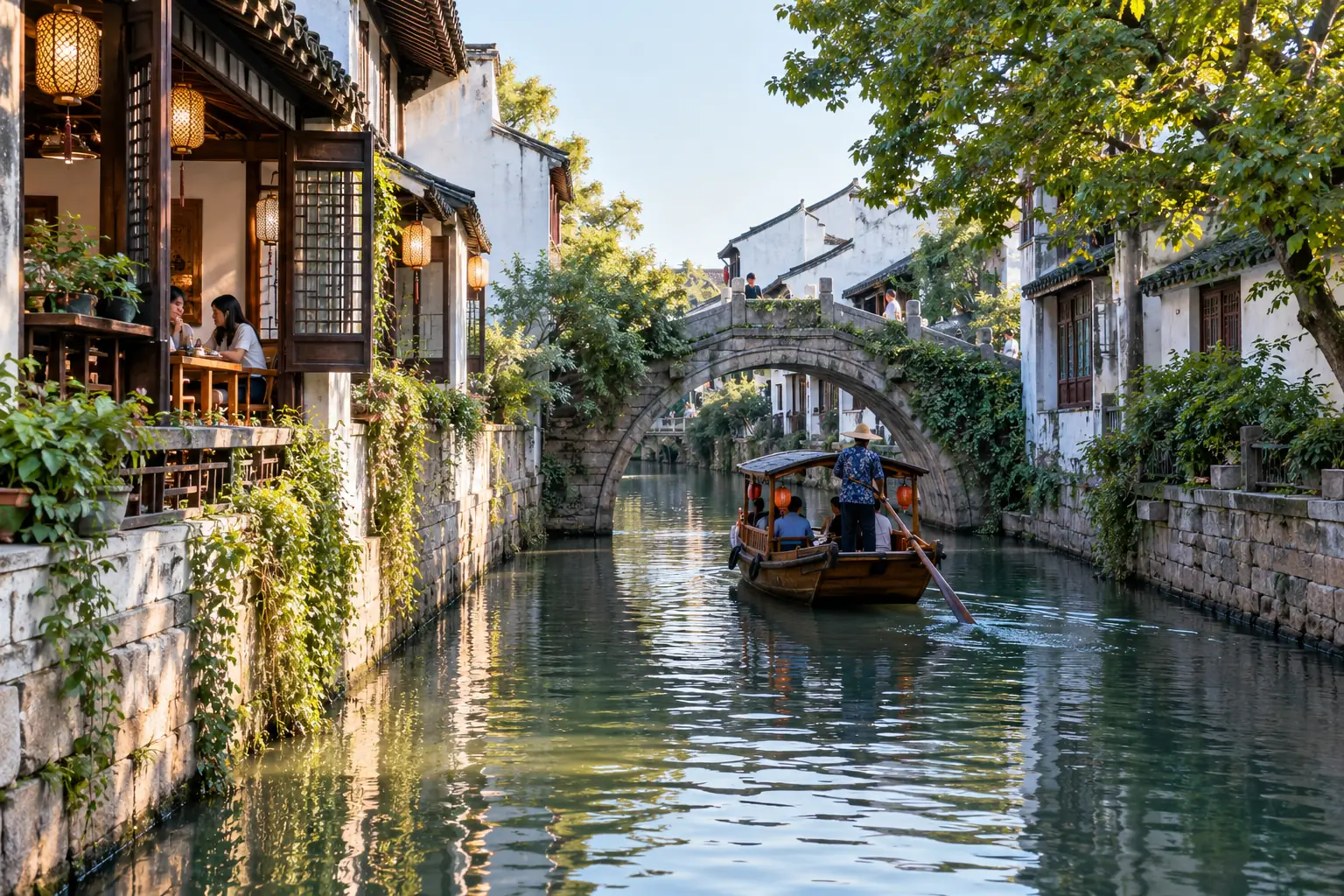 Pingjiang Road by boat