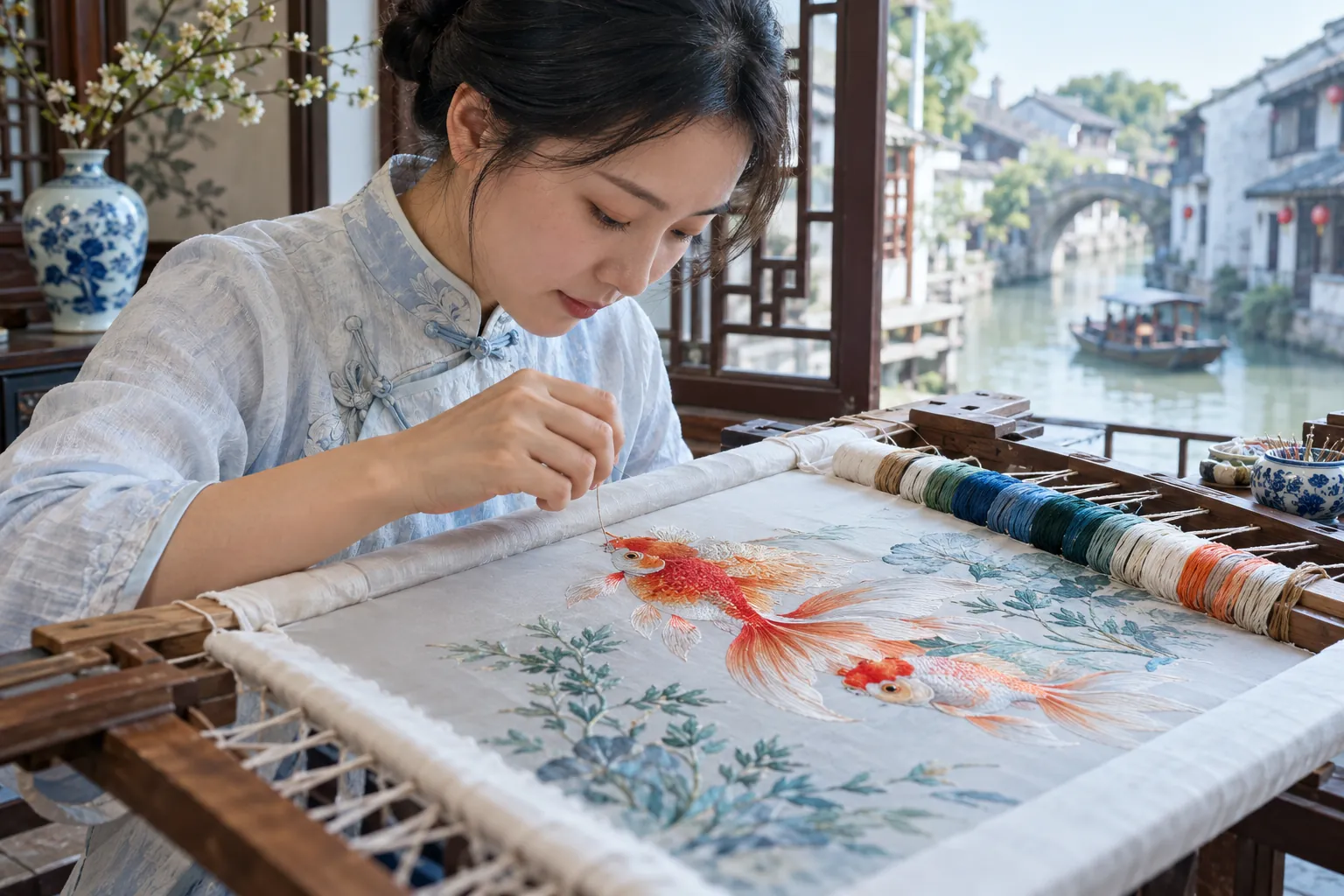 Suzhou embroidery studio